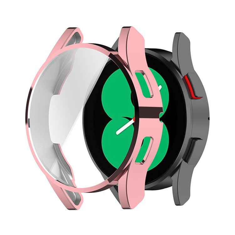 Electroplating TPU Smart Watch Protective Case Protector for Samsung Galaxy Watch4 40mm SM-R860 - Pink