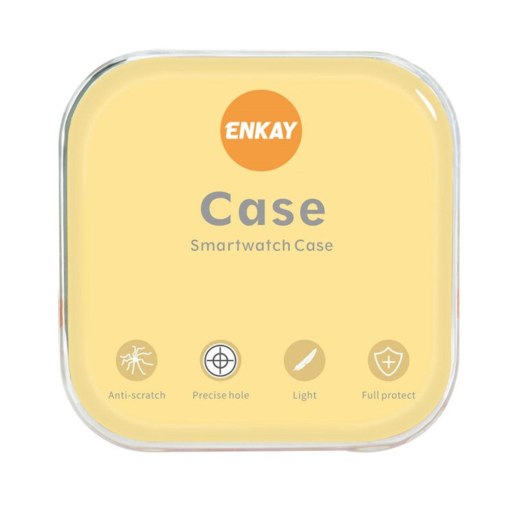 ENKAY HAT PRINCE for Samsung Galaxy Watch4 40mm Rubberized Hard PC Cover with Tempered Glass - White