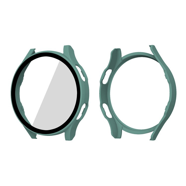 ENKAY HAT PRINCE 2-in-1 Design Rubberized Hard PC Case with 9H Tempered Glass Screen Protector for Samsung Galaxy Watch4 44mm - Green