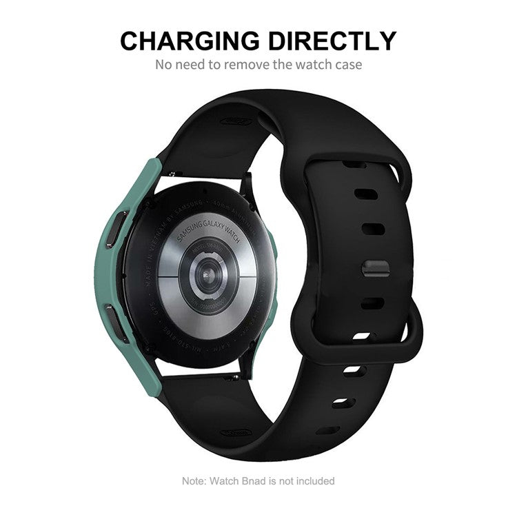 ENKAY HAT PRINCE 2-in-1 Design Rubberized Hard PC Case with 9H Tempered Glass Screen Protector for Samsung Galaxy Watch4 44mm - Green