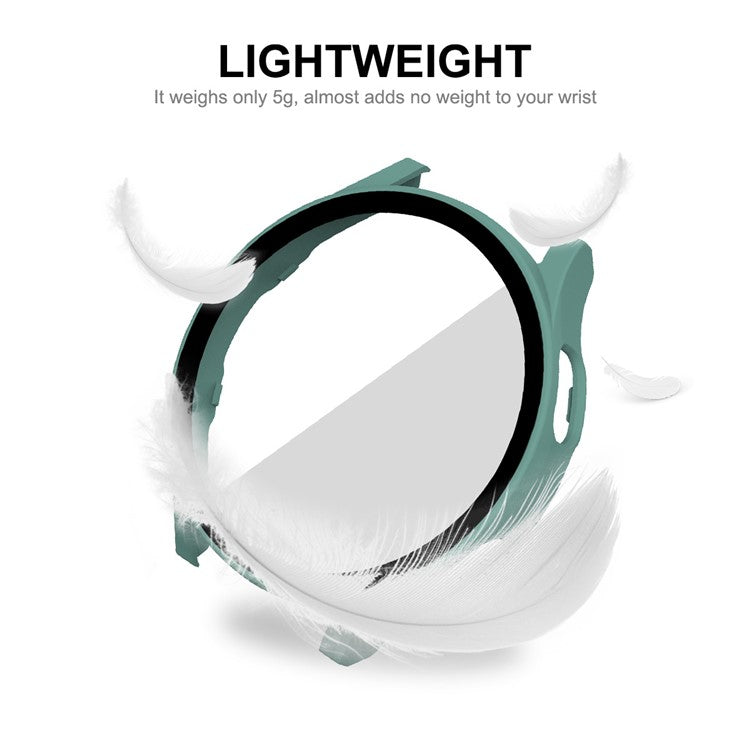 ENKAY HAT PRINCE 2-in-1 Design Rubberized Hard PC Case with 9H Tempered Glass Screen Protector for Samsung Galaxy Watch4 44mm - Transparent