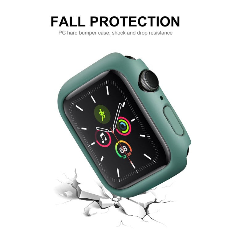 ENKAY HAT PRINCE Full Coverage Rubberized PC Cover Case with PMMA Tempered Glass Film for Apple Watch Series 9 / 8 / 7 45mm - Green