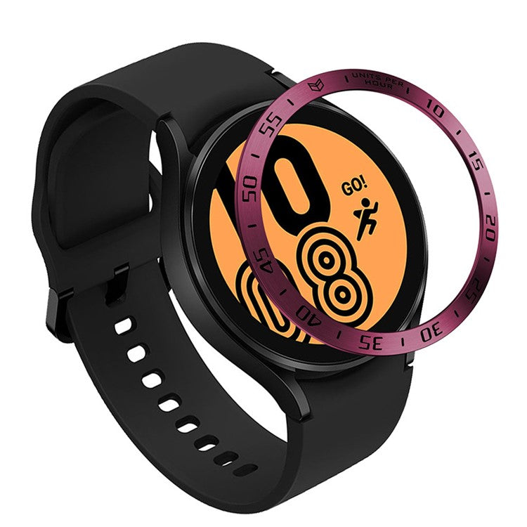 Stainless Steel Watch Bezel Ring Cover Protector for Samsung Galaxy Watch4 40mm - Wine Red / Black