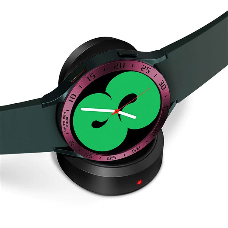 Stainless Steel Watch Bezel Ring Cover Protector for Samsung Galaxy Watch4 40mm - Wine Red / Black