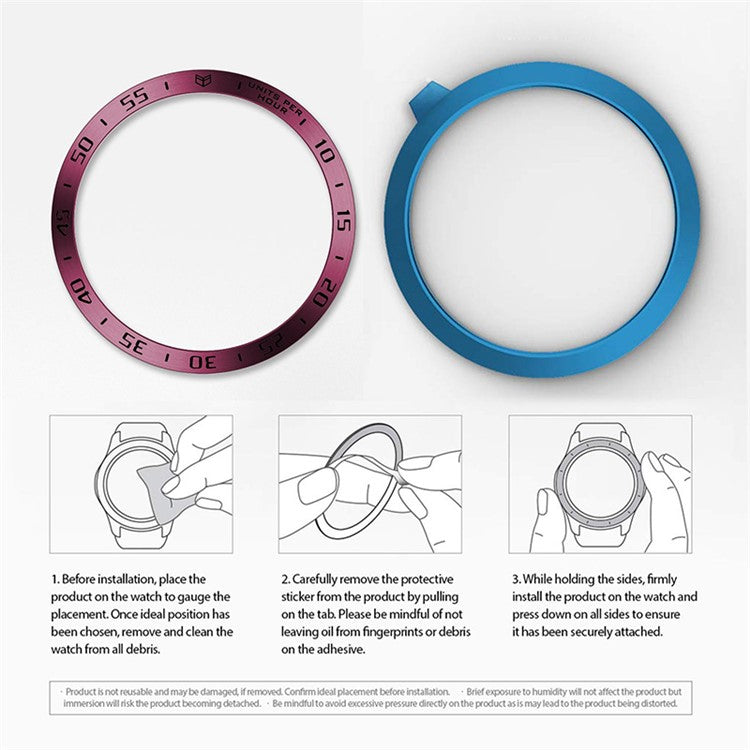 Stainless Steel Watch Bezel Ring Cover Protector for Samsung Galaxy Watch4 40mm - Wine Red / Black