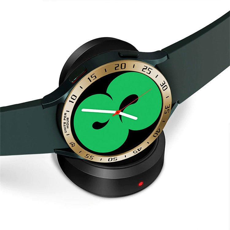 Stainless Steel Watch Bezel Ring Cover Protector for Samsung Galaxy Watch4 40mm - Retro Gold / Black