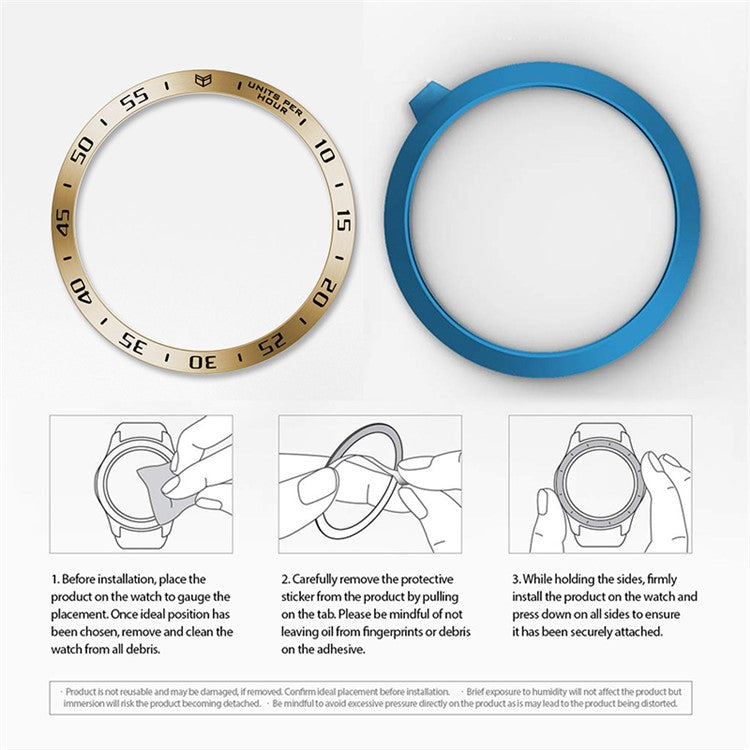 Stainless Steel Watch Bezel Ring Cover Protector for Samsung Galaxy Watch4 40mm - Retro Gold / Black