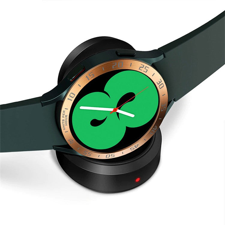 Anti-Scratch Protection Stainless Steel Case Watch Bezel Ring for Samsung Galaxy Watch4 44mm - Rose Gold/Grey