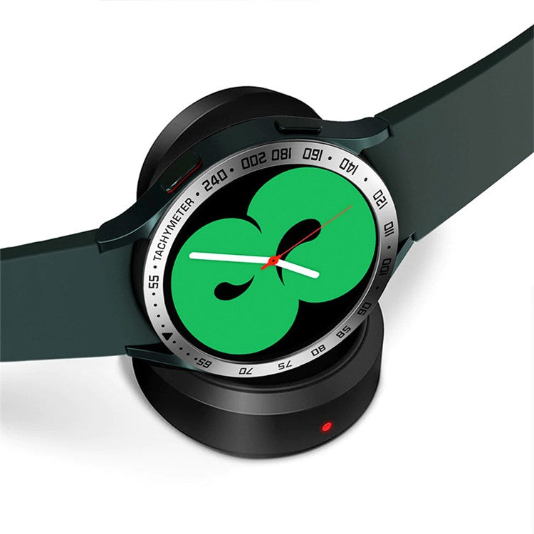 Stainless Steel Watch Bezel Anti-scratch Ring Cover for Samsung Galaxy Watch4 44mm - Silver/Black