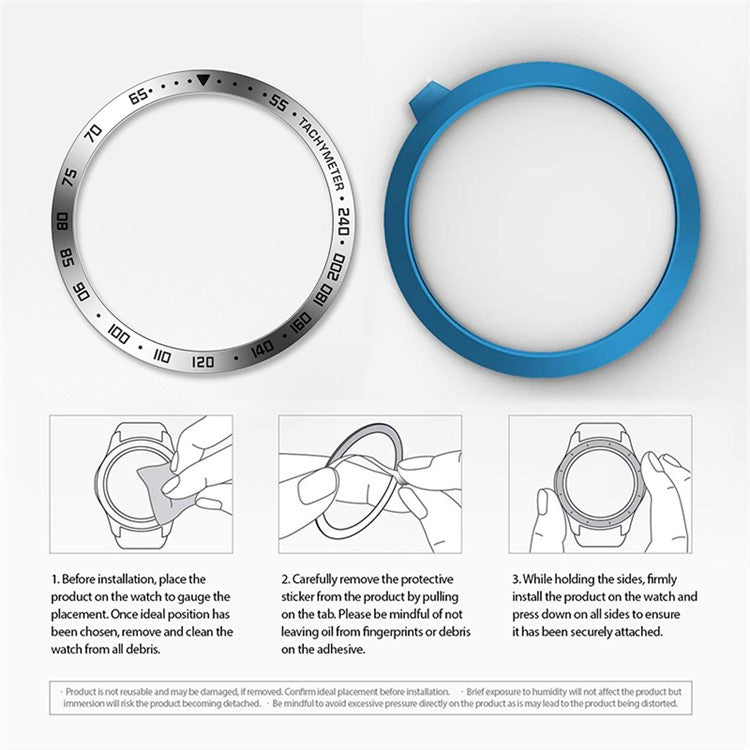 Stainless Steel Watch Bezel Anti-scratch Ring Cover for Samsung Galaxy Watch4 44mm - Silver/Black