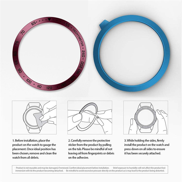 Stainless Steel Watch Bezel Anti-scratch Ring Cover for Samsung Galaxy Watch4 44mm - Wine Red/Black