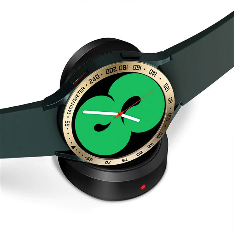 Stainless Steel Watch Bezel Anti-scratch Ring Cover for Samsung Galaxy Watch4 44mm - Retro Gold/Black