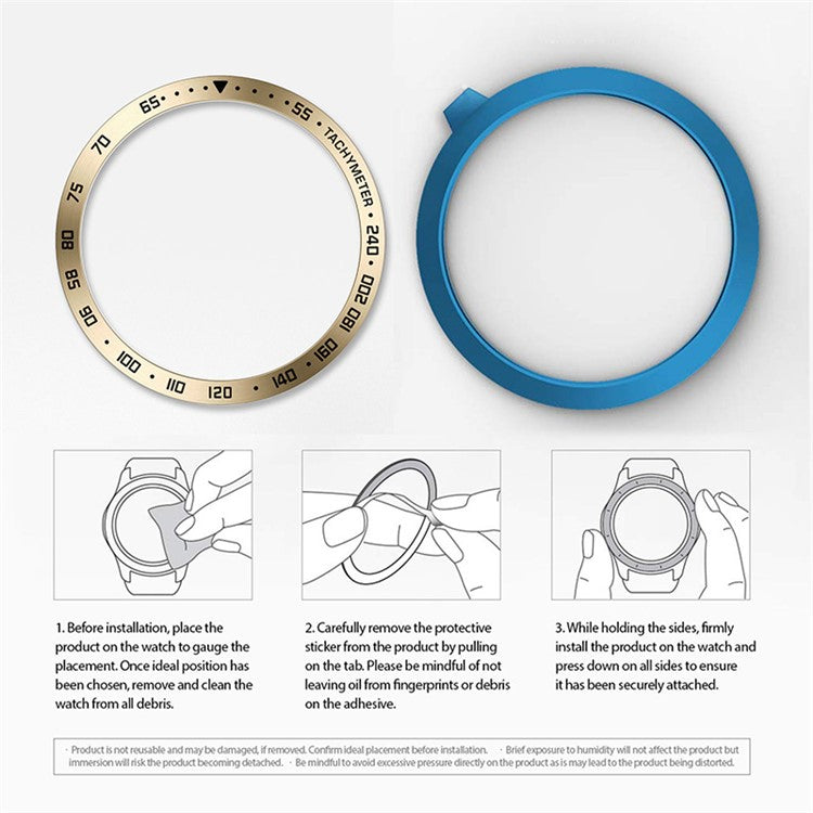 Stainless Steel Watch Bezel Anti-scratch Ring Cover for Samsung Galaxy Watch4 44mm - Retro Gold/Black