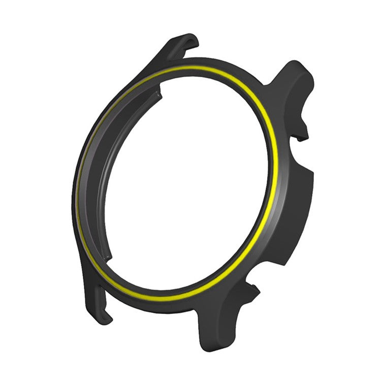 Dual Color Anti-scratch PC Smart Watch Frame Case Cover Protector for Xiaomi Haylou RS3 LS04 - Black/Yellow