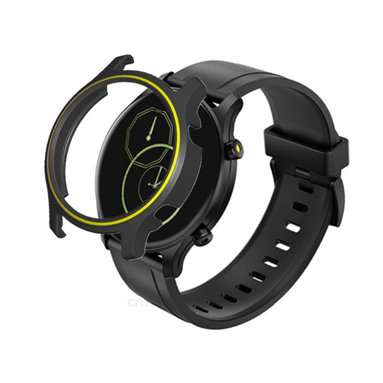 Dual Color Anti-scratch PC Smart Watch Frame Case Cover Protector for Xiaomi Haylou RS3 LS04 - Black/Yellow