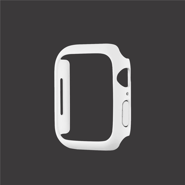 Rubberized Hard PC Watch Case Edge Frame Protective Cover for Apple Watch Series 9 / 8 / 7 45mm - White