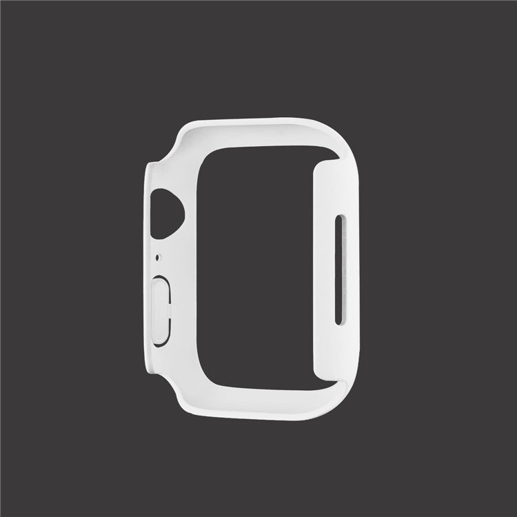 Rubberized Hard PC Watch Case Edge Frame Protective Cover for Apple Watch Series 9 / 8 / 7 45mm - White