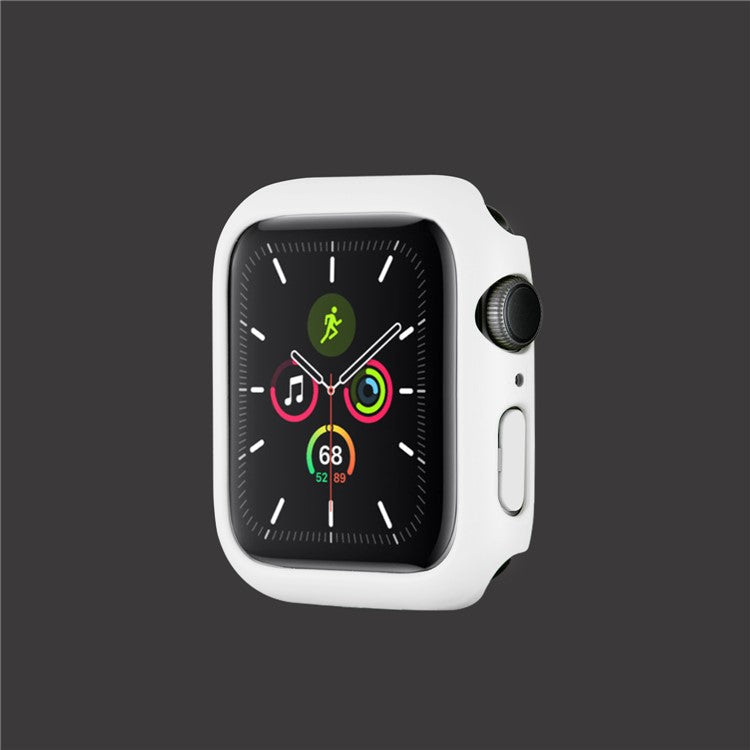 Rubberized Hard PC Watch Case Edge Frame Protective Cover for Apple Watch Series 9 / 8 / 7 45mm - White