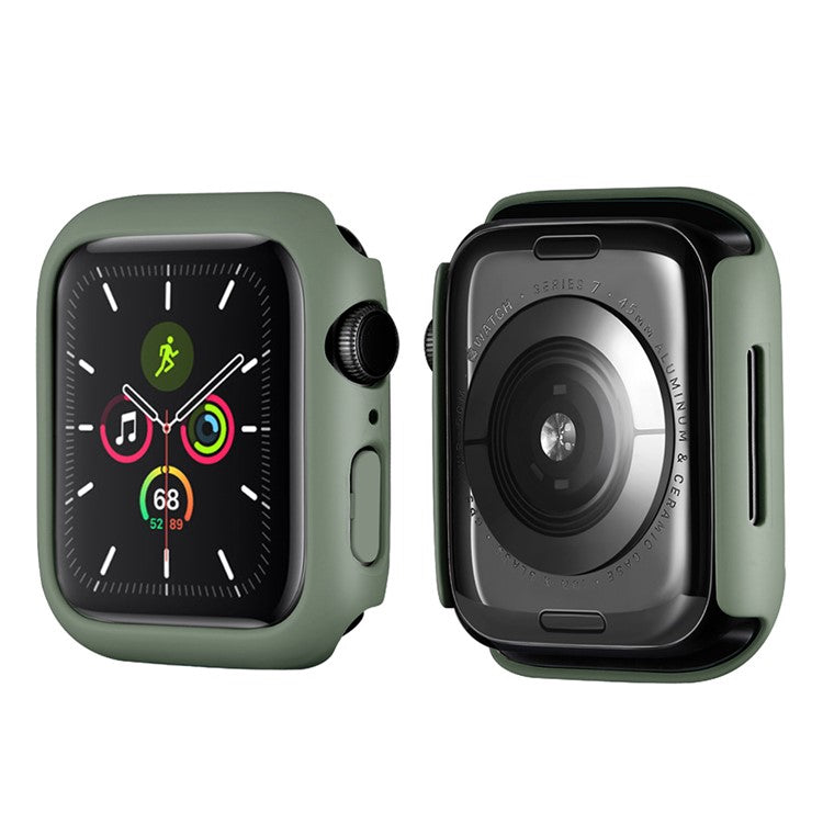 Rubberized Hard PC Watch Case Edge Frame Protective Cover for Apple Watch Series 9 / 8 / 7 45mm - Blackish Green