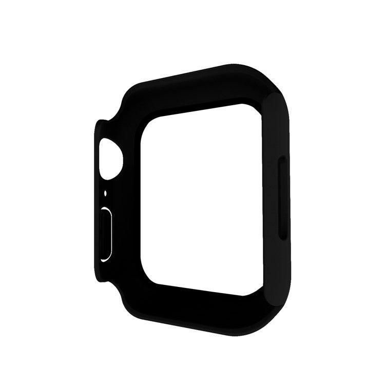 For Apple Watch Series 9 / 8 / 7 41mm Matte PC Watch Case Cover + Tempered Glass Screen Protector - Black