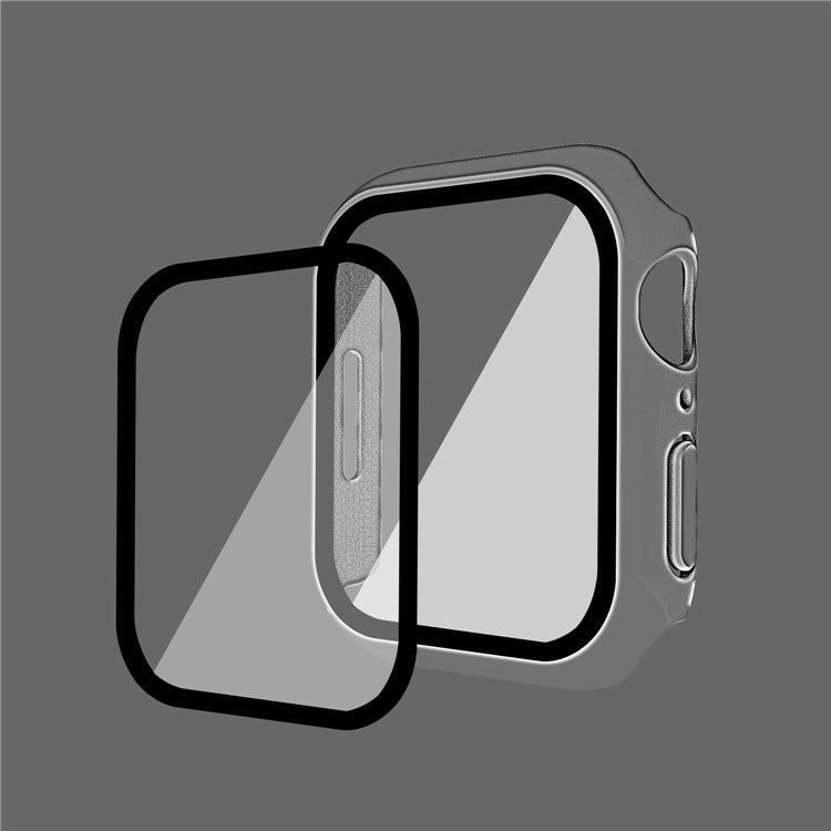 For Apple Watch Series 9 / 8 / 7 41mm Matte PC Watch Case Cover + Tempered Glass Screen Protector - Transparent