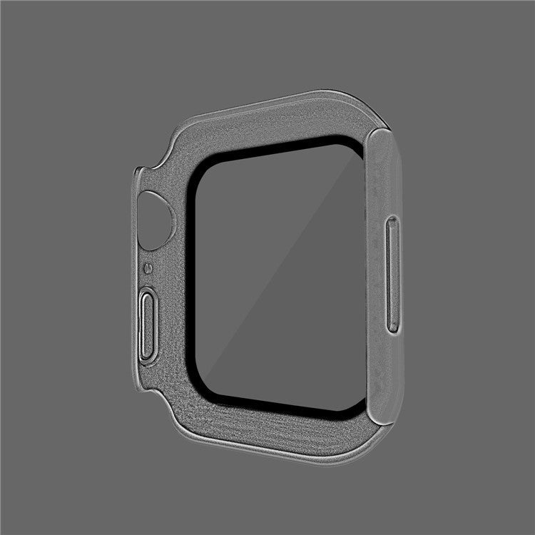 For Apple Watch Series 9 / 8 / 7 41mm Matte PC Watch Case Cover + Tempered Glass Screen Protector - Transparent