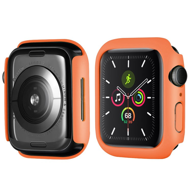Hard PC Rubberized Watch Case Frame Cover for Apple Watch Series 9 / 8 / 7 41mm - Orange
