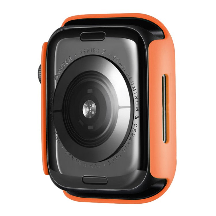 Hard PC Rubberized Watch Case Frame Cover for Apple Watch Series 9 / 8 / 7 41mm - Orange