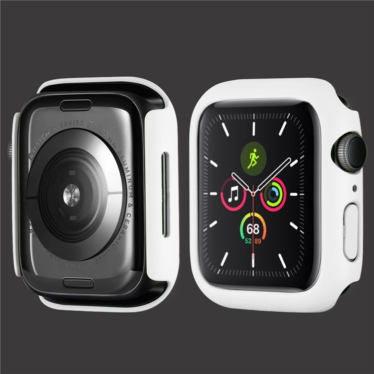 Hard PC Rubberized Watch Case Frame Cover for Apple Watch Series 9 / 8 / 7 41mm - White