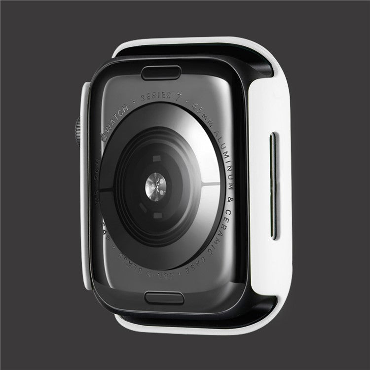 Hard PC Rubberized Watch Case Frame Cover for Apple Watch Series 9 / 8 / 7 41mm - White