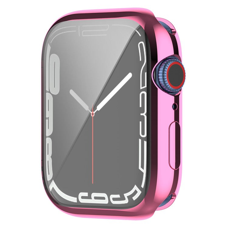 Stylish Electroplating TPU Watch Case Full Protective Case for Apple Watch Series 9 / 8 / 7 45mm - Pink