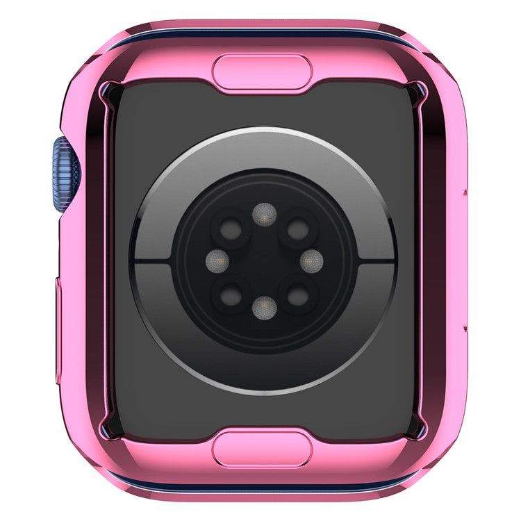 Stylish Electroplating TPU Watch Case Full Protective Case for Apple Watch Series 9 / 8 / 7 45mm - Pink