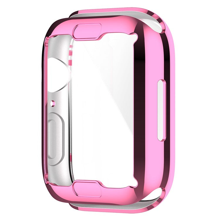 Stylish Electroplating TPU Watch Case Full Protective Case for Apple Watch Series 9 / 8 / 7 45mm - Pink