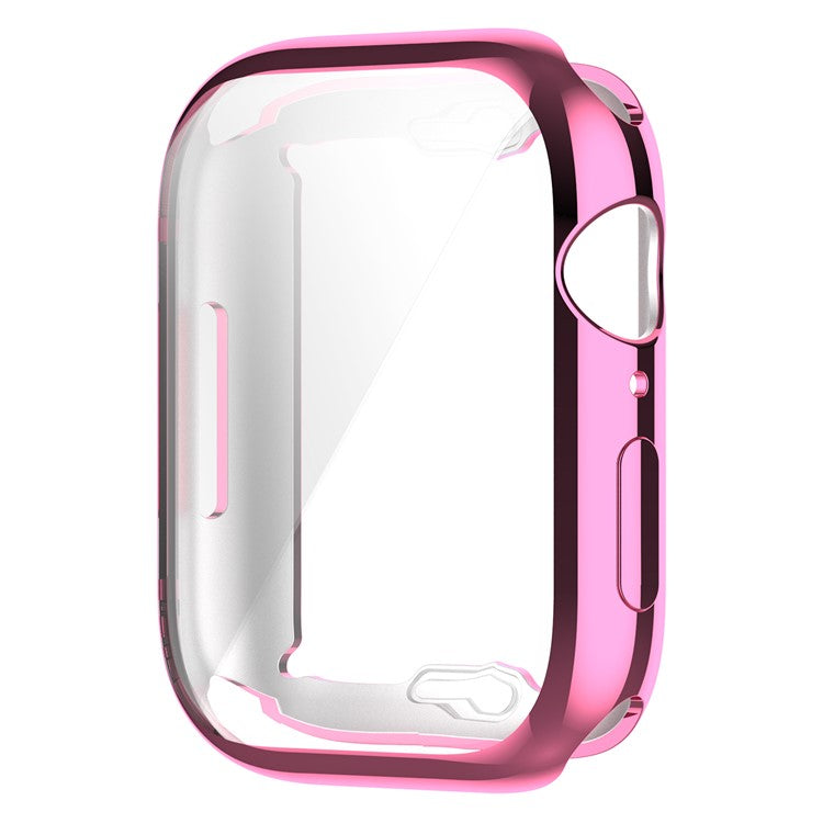 Stylish Electroplating TPU Watch Case Full Protective Case for Apple Watch Series 9 / 8 / 7 45mm - Pink