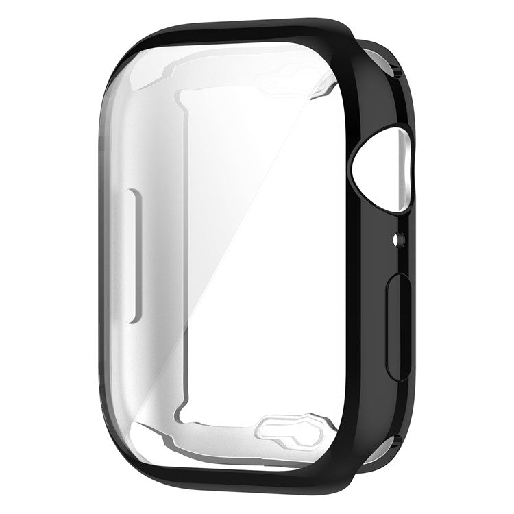 Stylish Electroplating TPU Watch Case Full Protective Case for Apple Watch Series 9 / 8 / 7 45mm - Black