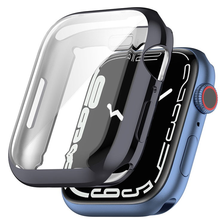 Stylish Electroplating TPU Watch Case Full Protective Case for Apple Watch Series 9 / 8 / 7 45mm - Dark Grey