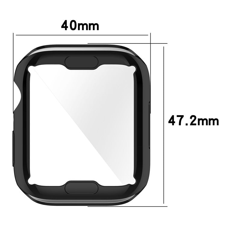 Stylish Electroplating TPU Watch Case Full Protective Case for Apple Watch Series 9 / 8 / 7 45mm - Dark Grey