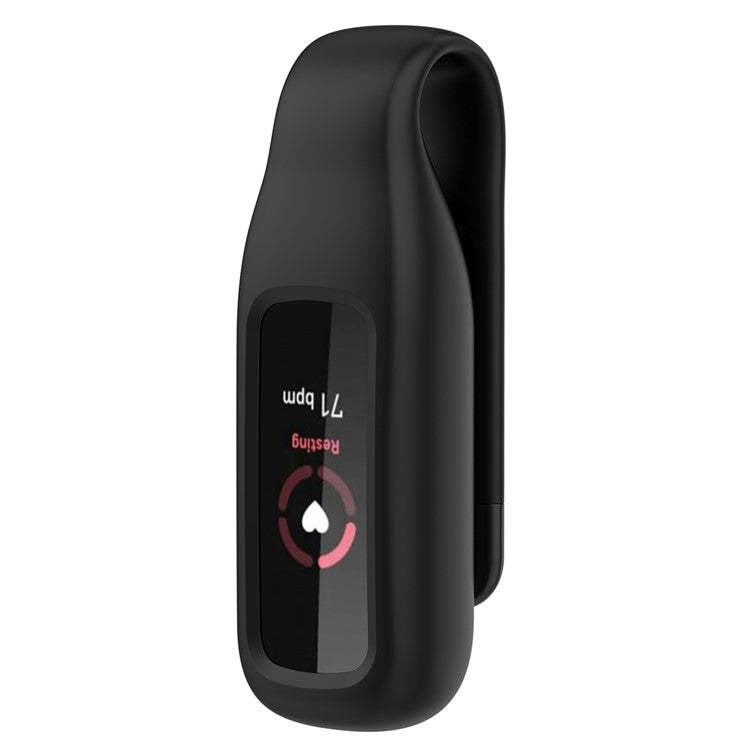 Portable Soft Silicone Strap Accessories Protective Band Cover Replacement Case Clip Holder for Fitbit Luxe - Black