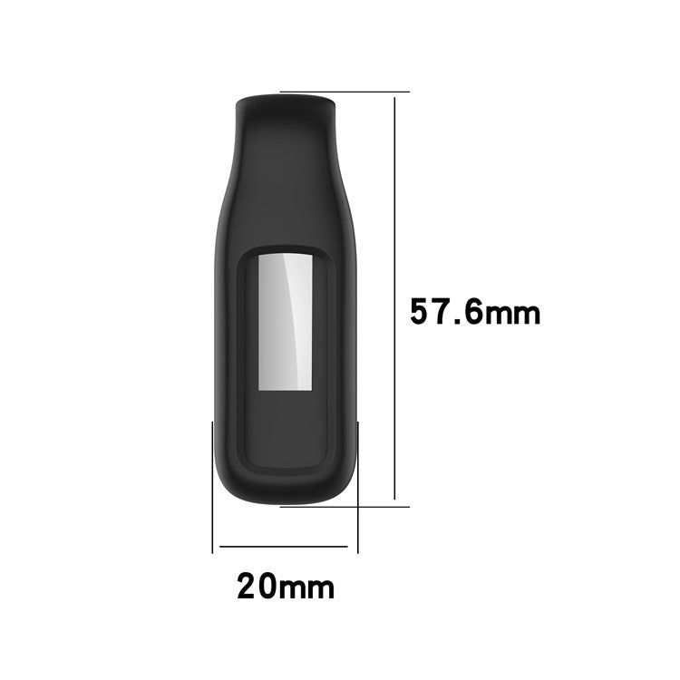 Portable Soft Silicone Strap Accessories Protective Band Cover Replacement Case Clip Holder for Fitbit Luxe - Black