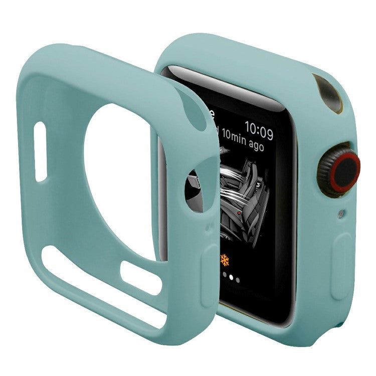 For Apple Watch Series 9 / 8 / 7 41mm Candy Color Soft TPU Smart Watch Case Frame Cover Protector - Dark Green