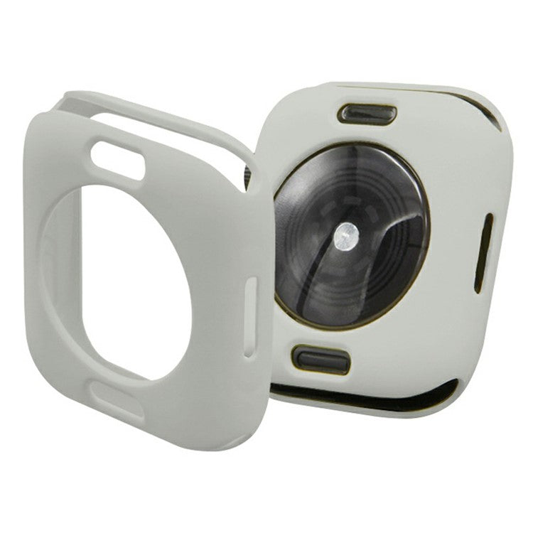 For Apple Watch Series 9 / 8 / 7 41mm Candy Color Soft TPU Smart Watch Case Frame Cover Protector - Dark Grey