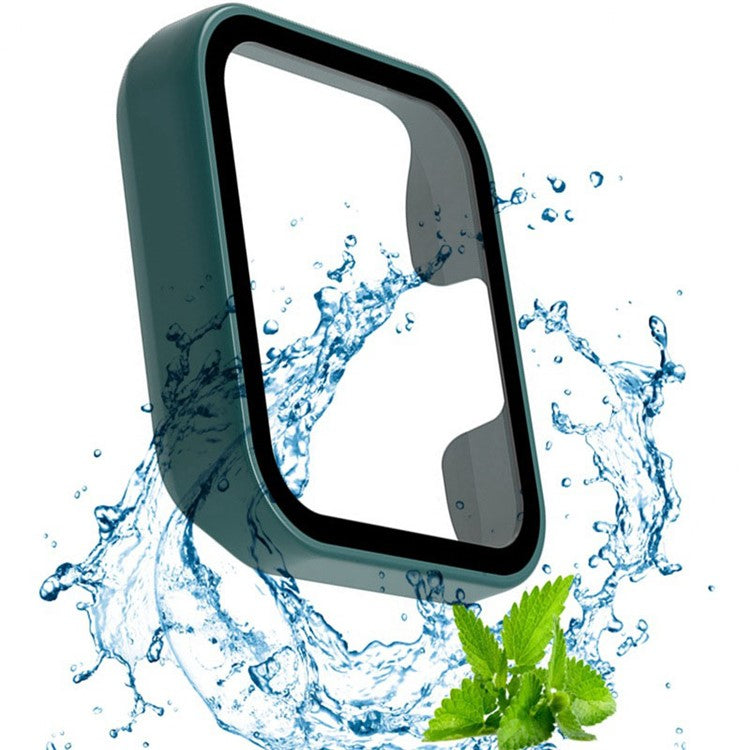 Anti-Scratch Matte PC All-Around Protective Case with Tempered Glass Screen Protector for Xiaomi Redmi Watch 2 - Blue