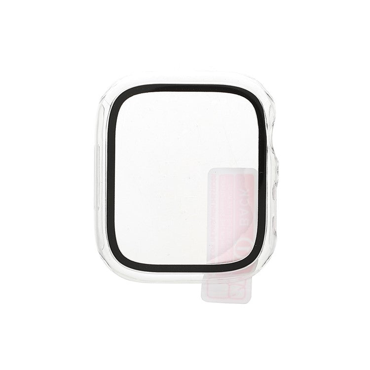 RURIHAI for Apple Watch Series 9 / 8 / 7 41mm All-Around Hard PC Protective Case with Built-in Tempered Glass Screen Protector - Transparent