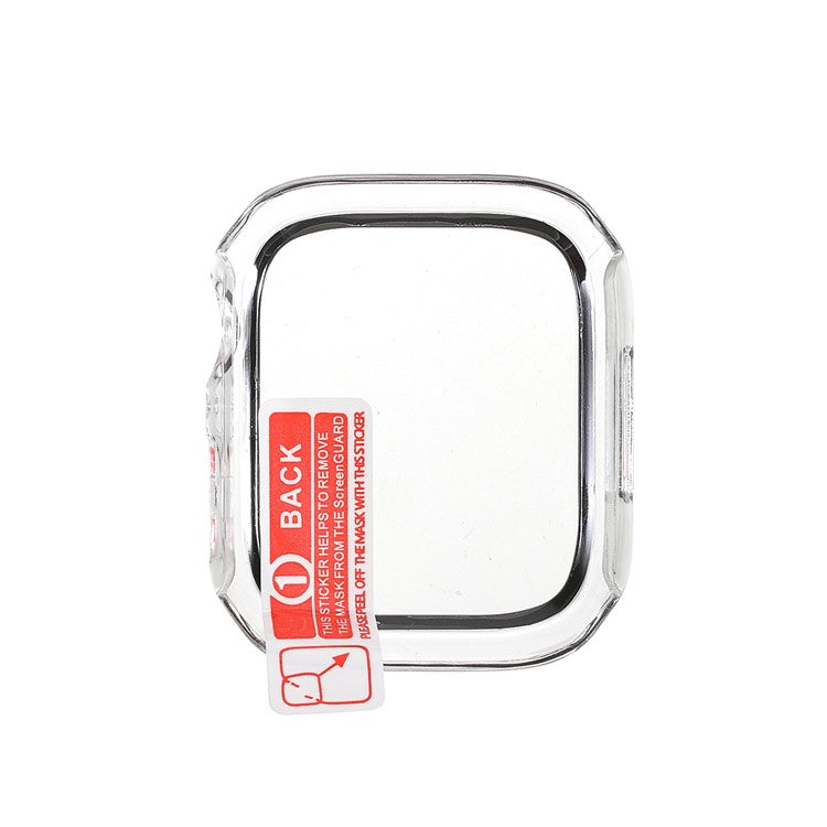 RURIHAI for Apple Watch Series 9 / 8 / 7 41mm All-Around Hard PC Protective Case with Built-in Tempered Glass Screen Protector - Transparent