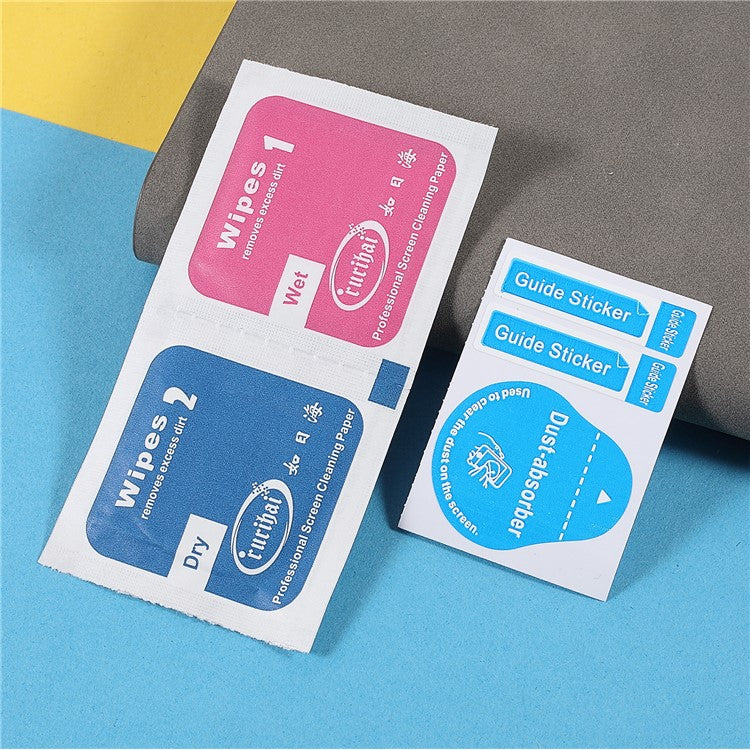 RURIHAI for Apple Watch Series 9 / 8 / 7 41mm All-Around Hard PC Protective Case with Built-in Tempered Glass Screen Protector - Transparent