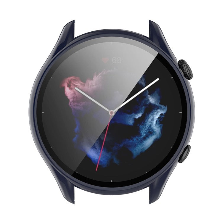 All Around Hard PC Protective Case with Tempered Glass Screen Protector for Huami Amazfit GTR 3 / GTR 3 Pro - Midnight Blue
