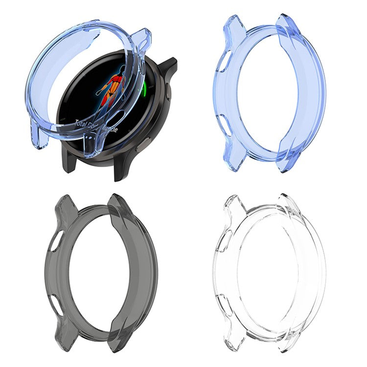 Soft TPU Shock Absorption Hollowed Half-pack Clear Protective Cover for Garmin Venu 2S - Transparent Blue