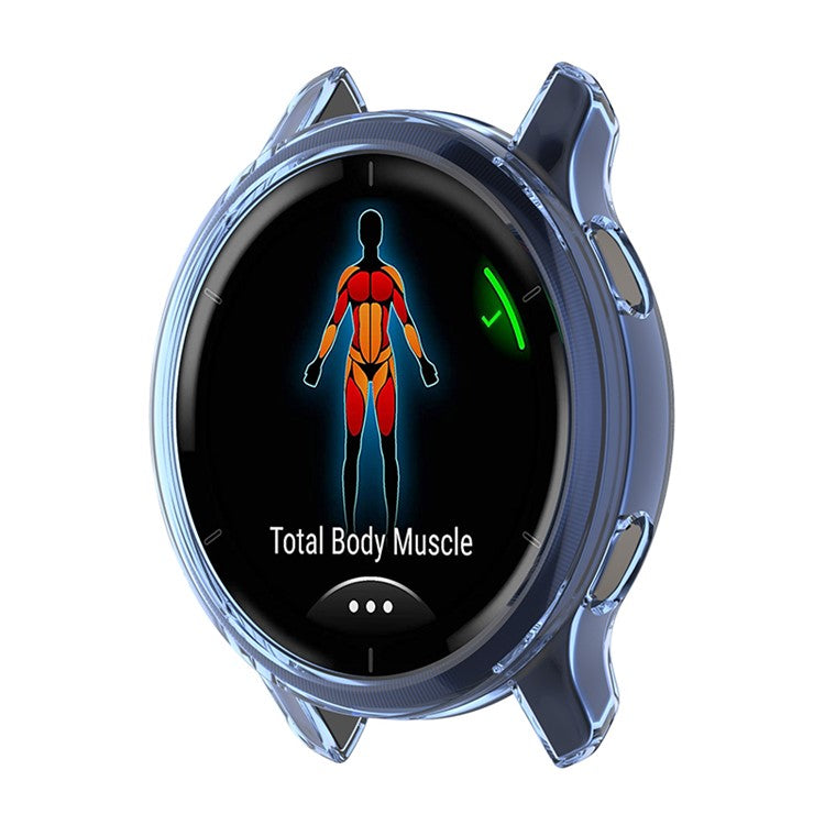 Soft TPU Shock Absorption Hollowed Half-pack Clear Protective Cover for Garmin Venu 2S - Transparent Blue