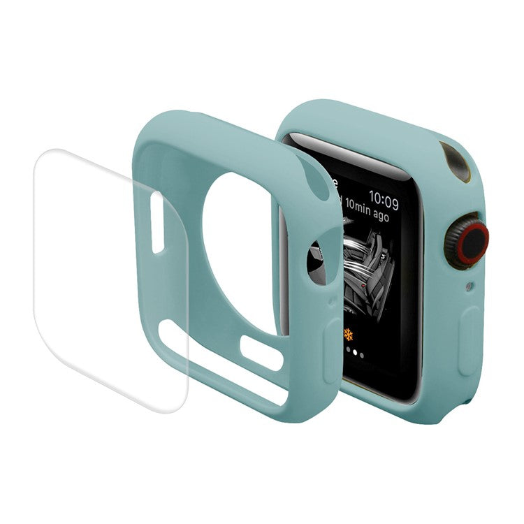 ENKAY HAT PRINCE Soft TPU Watch Case Cover with PET Screen Protector for Apple Watch Series 9 / 8 / 7 45mm - Green