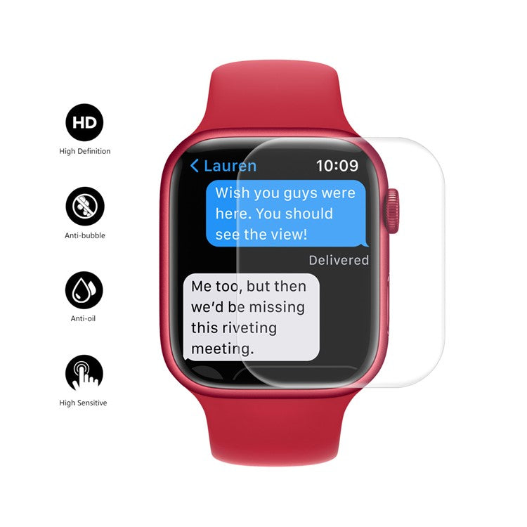 ENKAY HAT PRINCE Soft TPU Watch Case Cover with PET Screen Protector for Apple Watch Series 9 / 8 / 7 45mm - Dark Blue